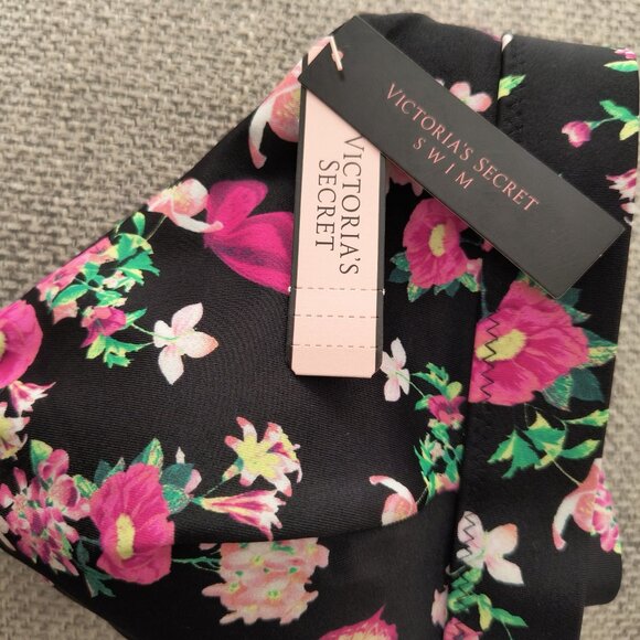 Victoria's Secret Multicolor Floral Triangle Halter Bikini Swim Top Medium - Picture 3 of 4